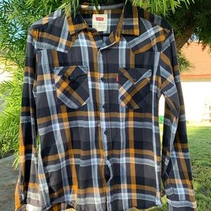 Levi’s flannel yellow/navy